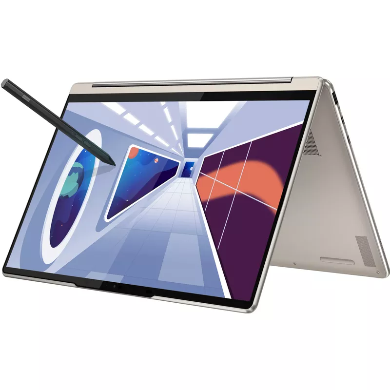 Lenovo - Yoga 9i 2-in-1 14" 2.8K OLED Touch Laptop with Pen - Intel Evo Platform - Core i7-1360P with 16GB Memory - 512GB SSD - Oatmeal
