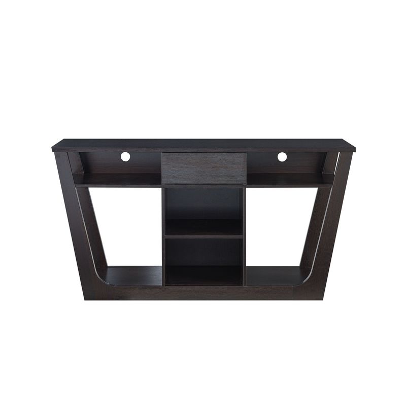 Furniture of America Dionte Modern 60-inch 6-shelf 1-drawer TV Stand - White Oak