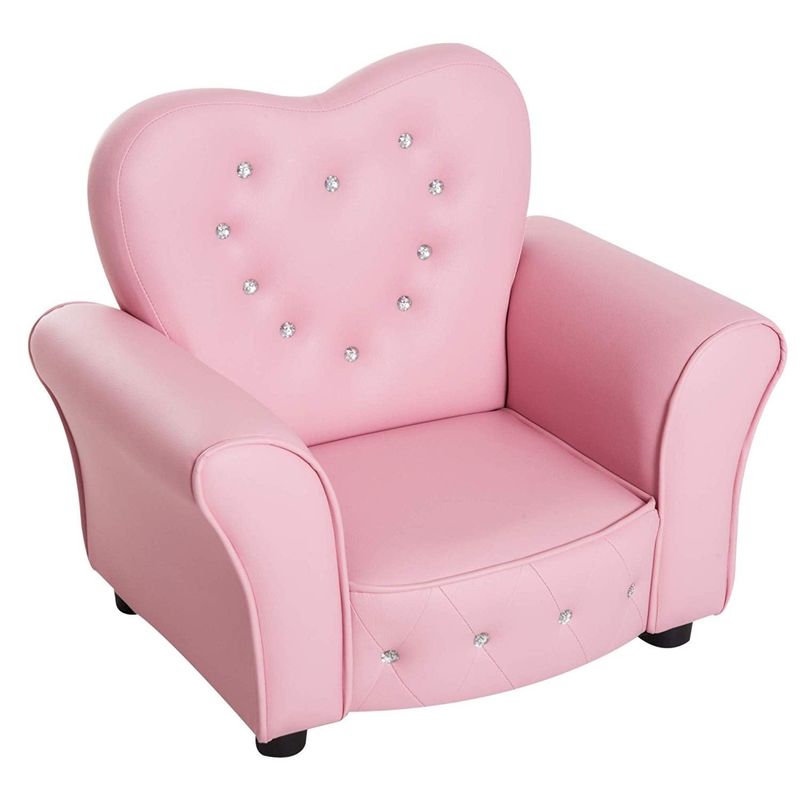Taylor & Olive Estella Pink Upholstered Kids Chair - Pink