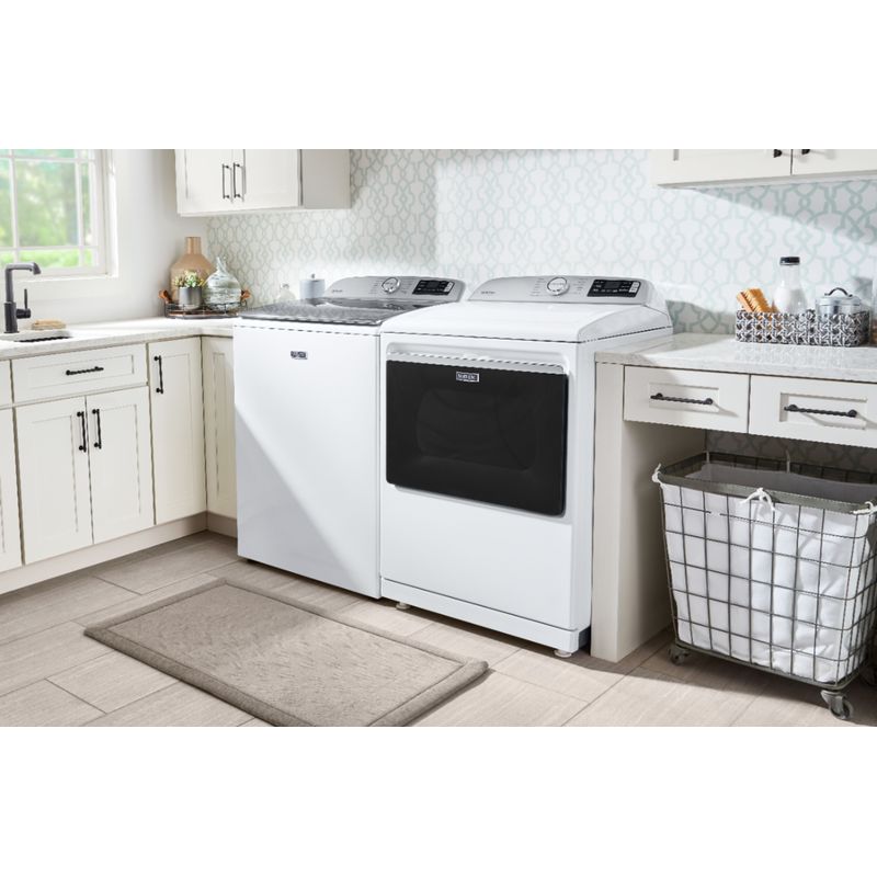 Alt View Zoom 21. Maytag - 7.4 Cu. Ft. Smart Gas Dryer with Steam and Extra Power Button - White