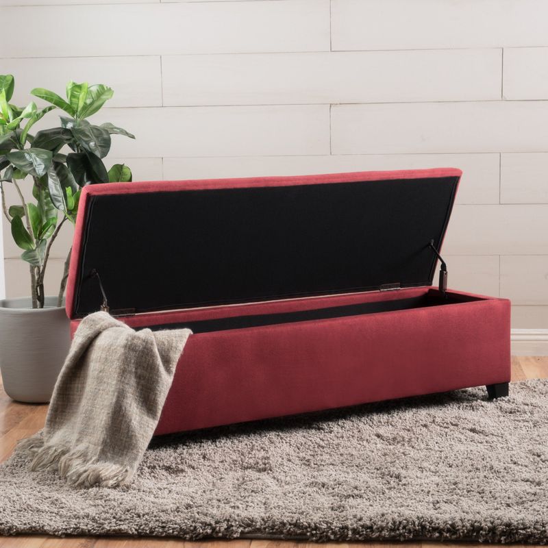 Cleo Fabric Storage Ottoman Bench by Christopher Knight Home - Blue
