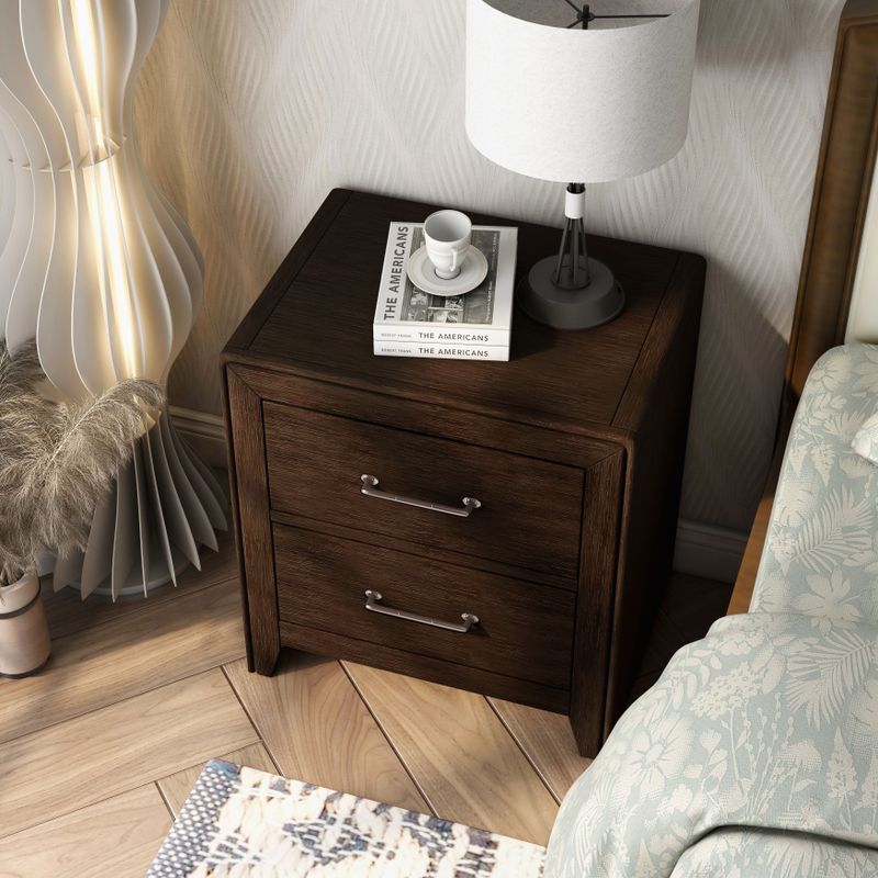 Furniture of America Bett Transitional Walnut Solid Wood Nightstand - Walnut