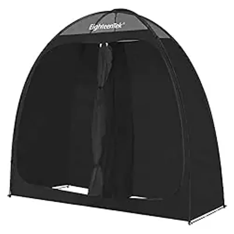 EighteenTek Shower Tent Changing Room 2 Rooms Outdoor Pop Up Camping Toilet Portable Privacy Dressing Shelter 83"x43"x80"H