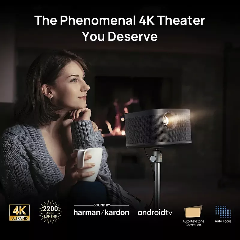 XGIMI - HORIZON Pro 4K Smart Projector with Harman Kardon Speaker and Android TV - Black