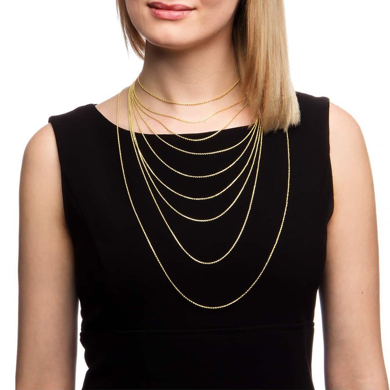 14k Yellow Gold .75 mm Box Chain Necklace (16-24 Inch) - 18 Inch