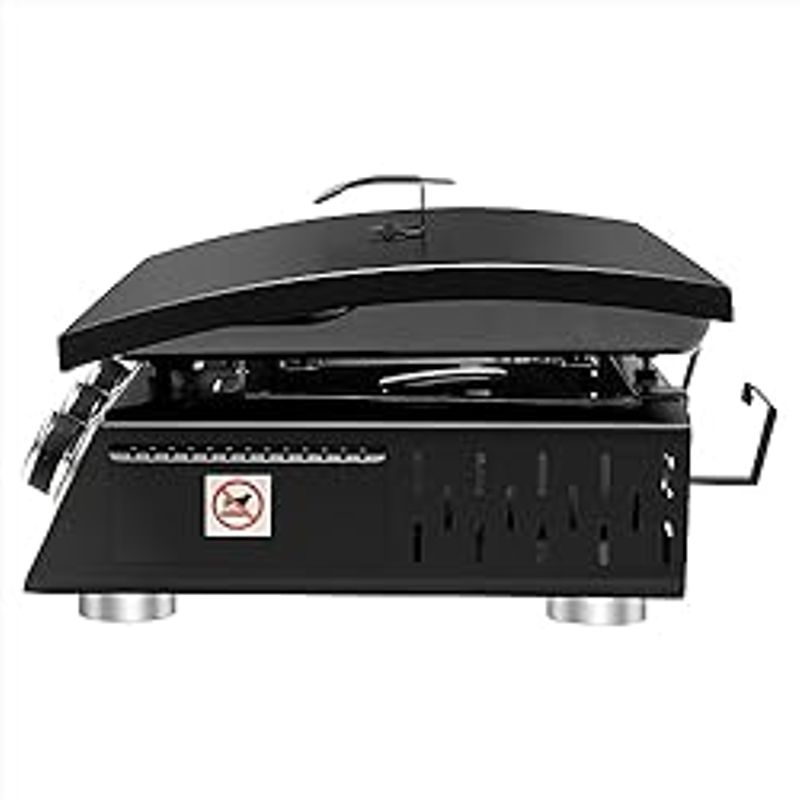 Royal Gourmet PD2301S 3-Burner 25,500 BTU Portable Gas Grill Griddle with Top Hard Cover, 24-Inch Tabletop Griddle Station for Outdoor...