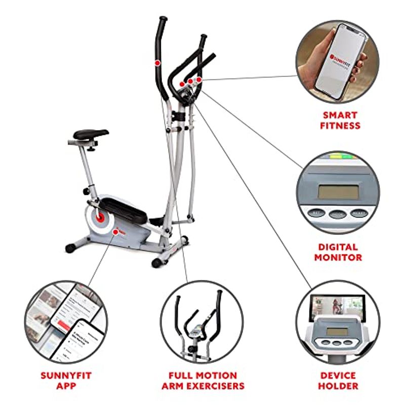 Sunny Health & Fitness Essential Interactive Series Seated Elliptical Trainer - SF-E322004