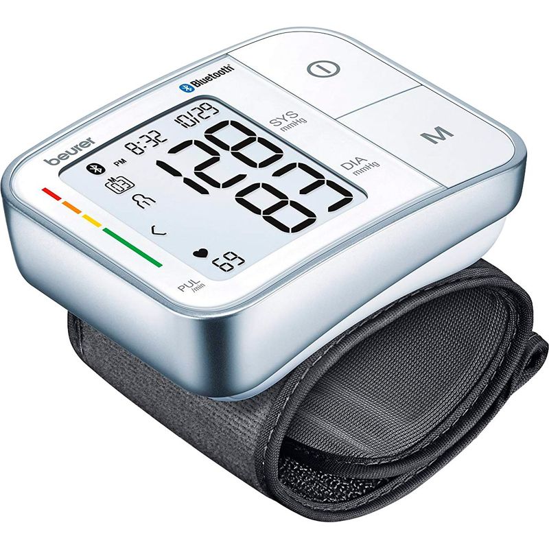 Left Zoom. Beurer - Bluetooth Wrist Blood Pressure Monitor - Silver