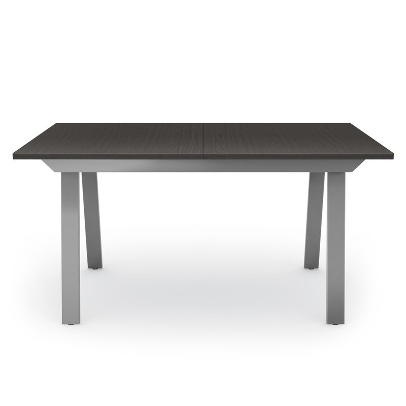 Amisco Drift Extendable Metal Table - Grey Metal and Dark Warm Gray Veneer