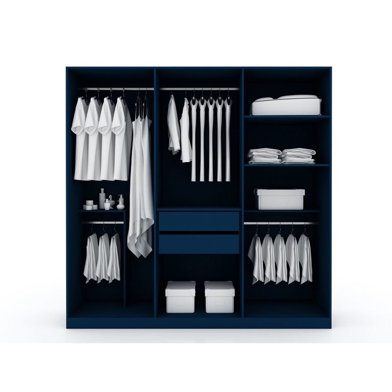 Gramercy Modern Freestanding Wardrobe Armoire Closet - Tatiana Midnight Blue