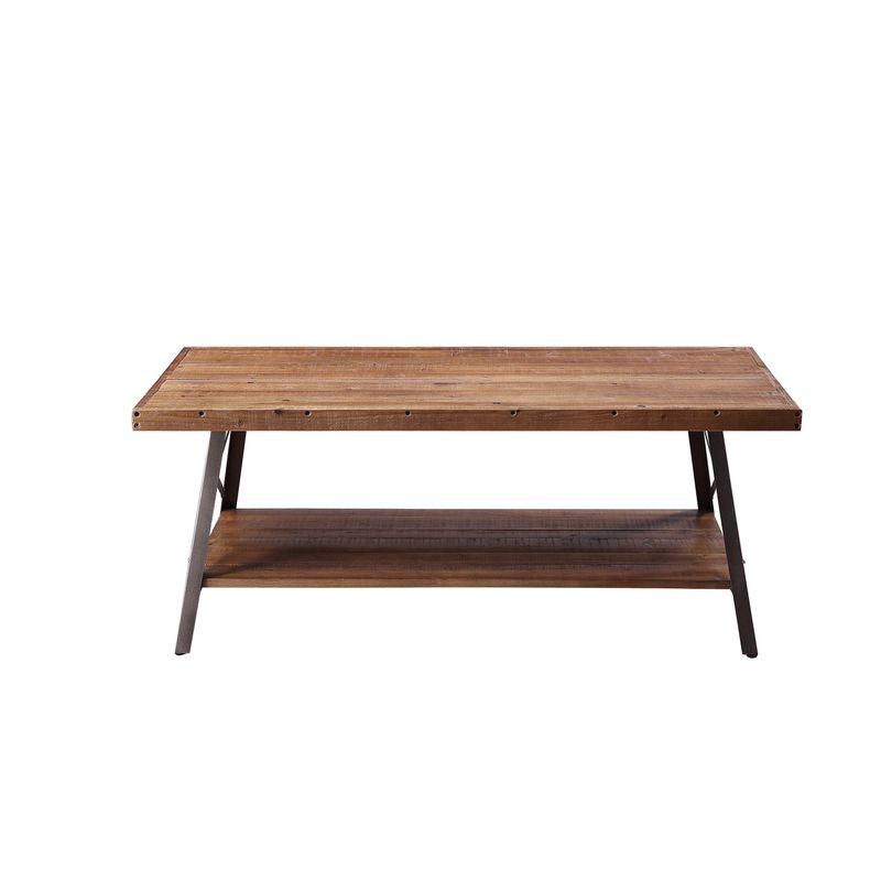 ACME Ikram Coffee Table in Weathered Oak and Sandy Black