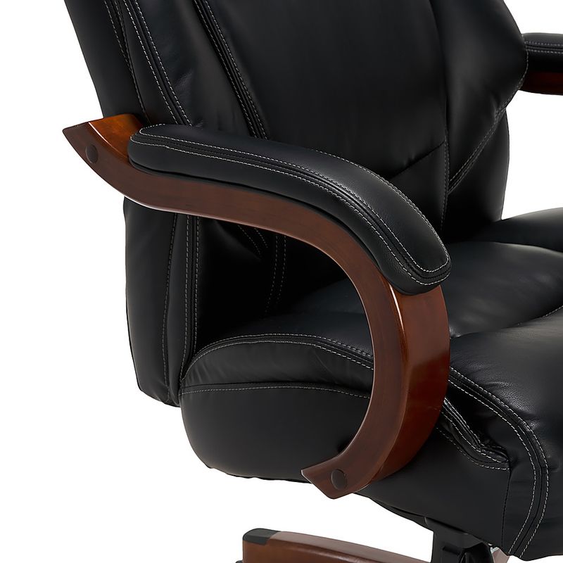 Alt View Zoom 13. La-Z-Boy - Delano Big & Tall Bonded Leather Executive Chair - Jet Black/Mahogany