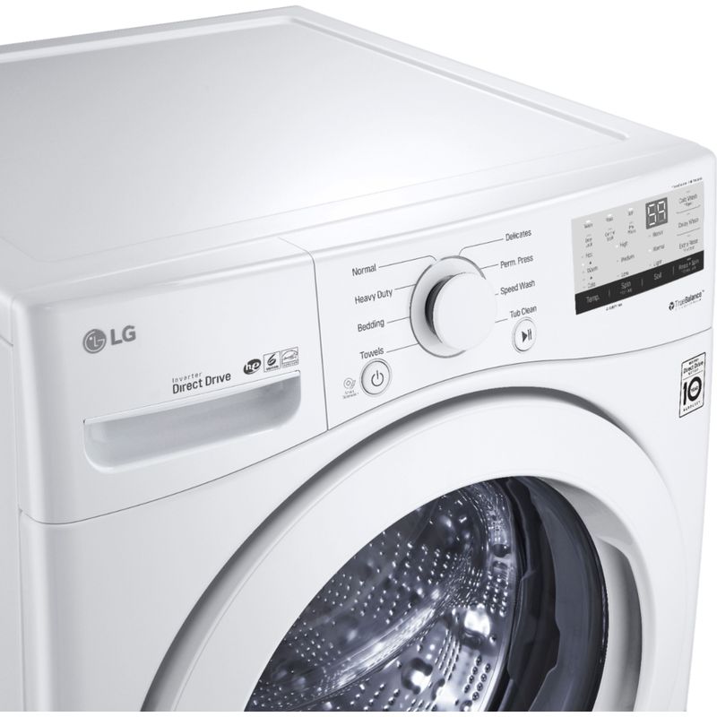 Alt View Zoom 2. LG - 4.5 Cu. Ft. High Efficiency Stackable Front-Load Washer with 6Motion Technology - White