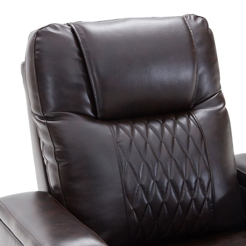 Nestfair Power Motion Recliner with 2 Cup Holders and 360° Swivel Tray Table - Brown