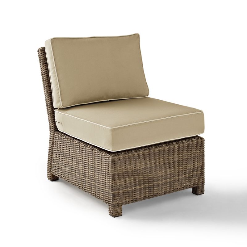 Bradenton Outdoor Wicker Sectional Center Chair with Sand Cushions - Brown