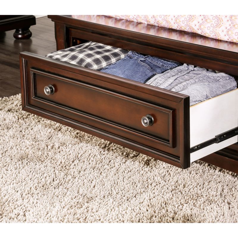 Furniture of America Barelle I Cherry 2-Piece Bed and Nightstand Set - Queen