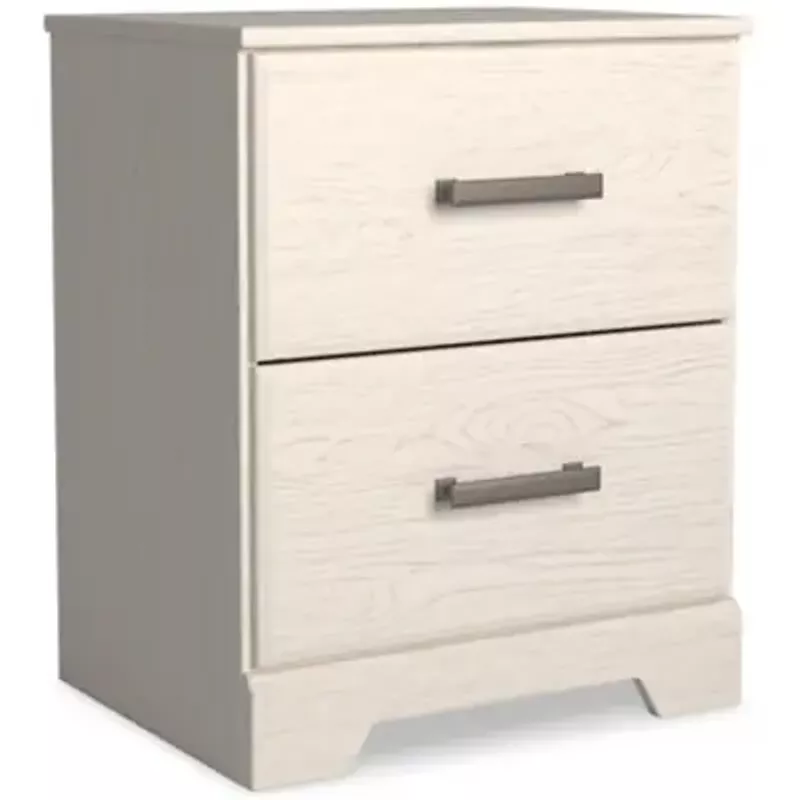 White Stelsie Two Drawer Night Stand