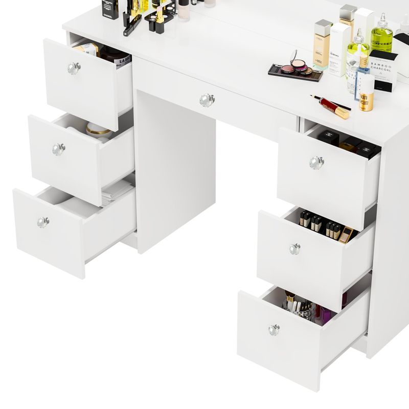 Rent to own Boahaus Artemisia Modern Vanity, 7 Drawers, Large Mirror