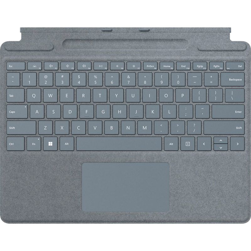 Front Zoom. Microsoft - Surface Pro Signature Keyboard for Pro X, Pro 8 and Pro 9 - Ice Blue Alcantara Material