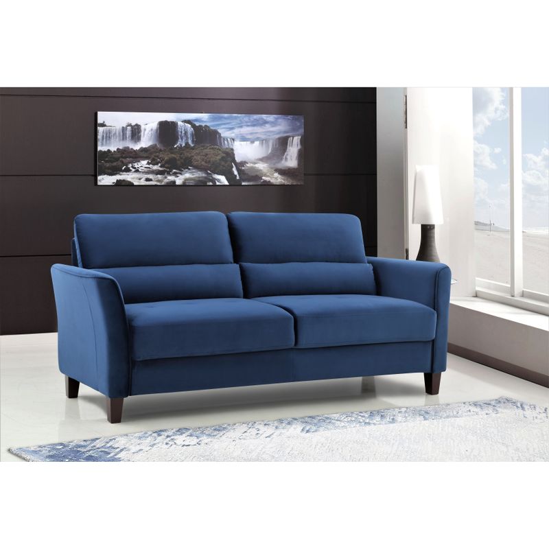 Chole Velvet Living Room Set- Sofa and Loveseat - Dark Blue