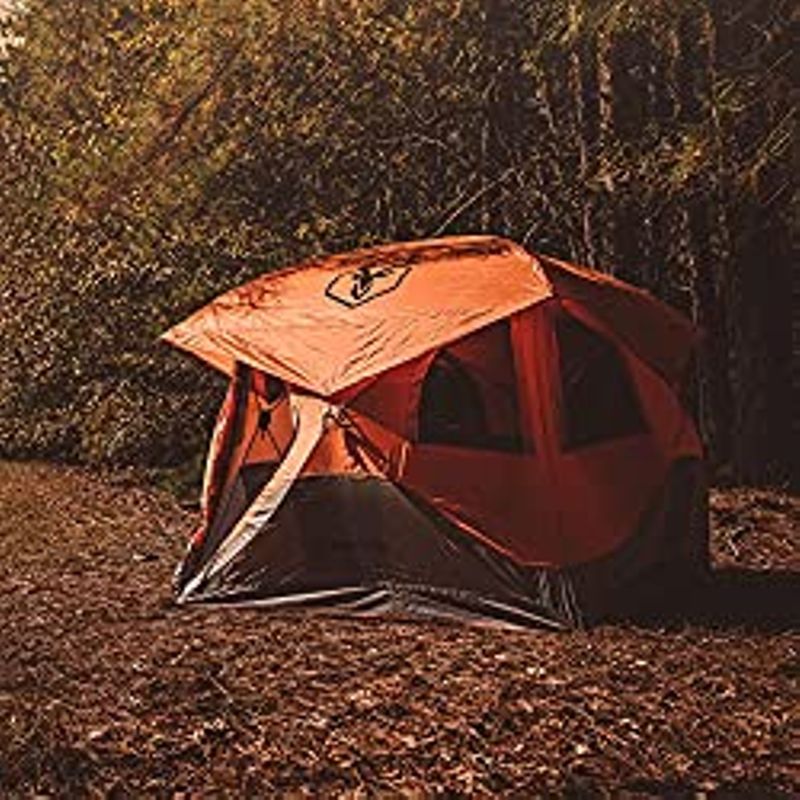 Gazelle Tents T4 Hub Tent, Easy 90 Second Set-Up, Waterproof, UV Resistant, Removable Floor, Ample Storage Options, 4-Person, Sunset...