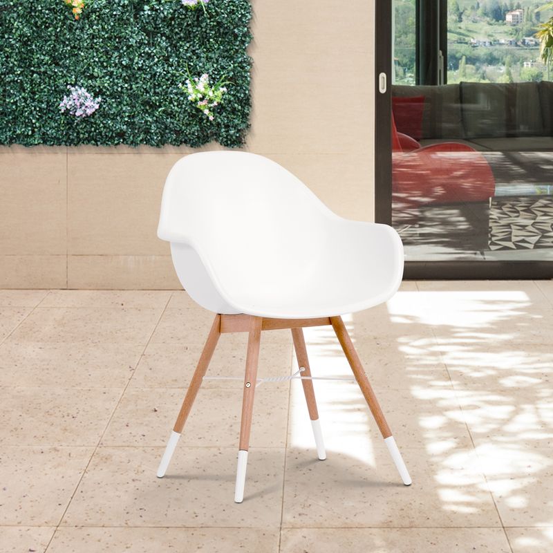 Amazonia Hawaii White 4-piece Patio Dining Chair Set - Brown