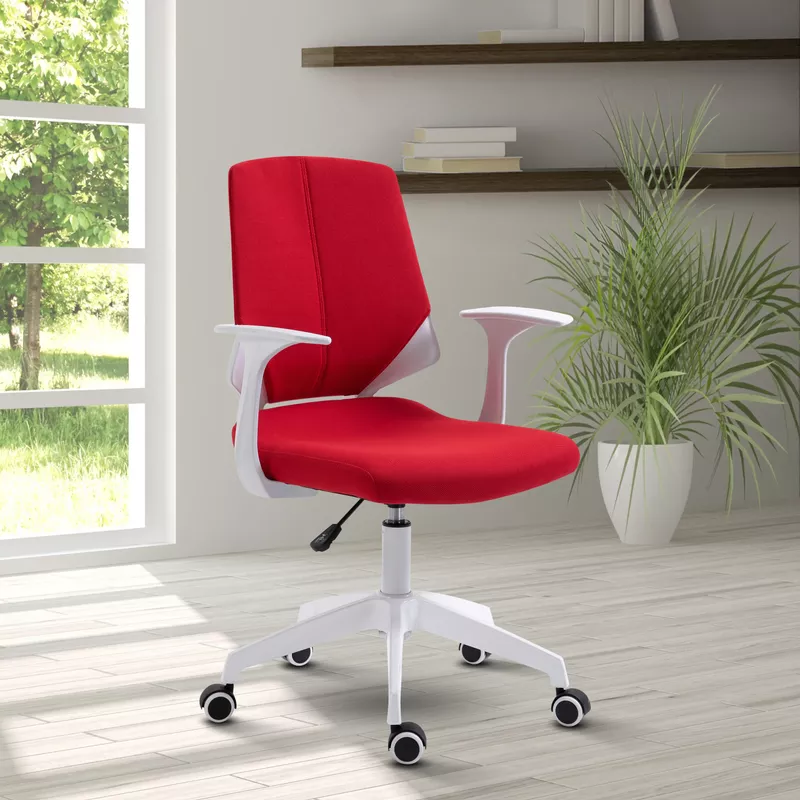 Height Adjustable Mid Back Office Chair, Red