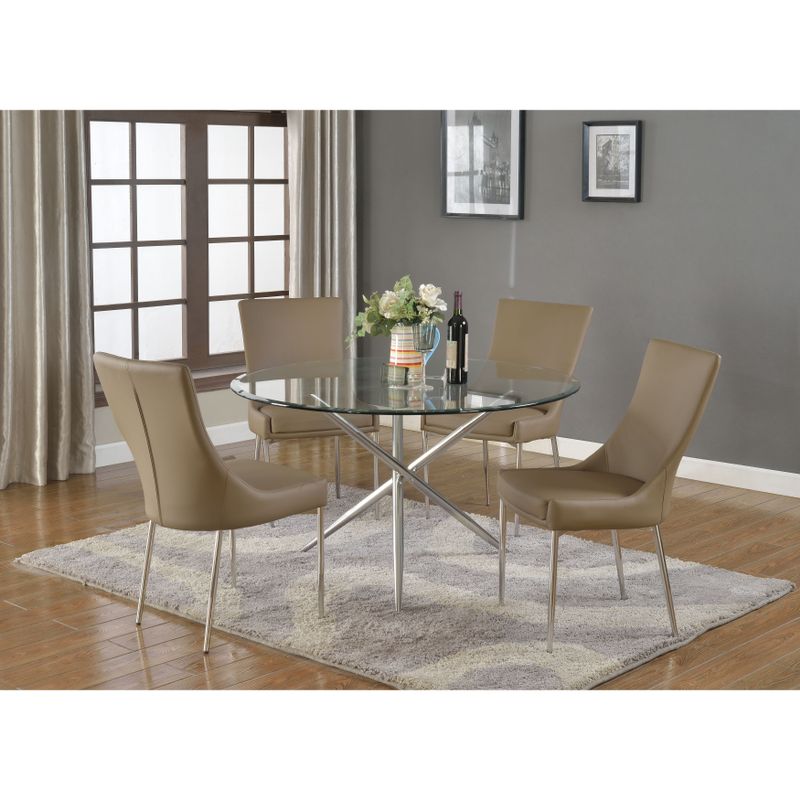 Somette Patty Dining Table with Criss Cross Base - Clear