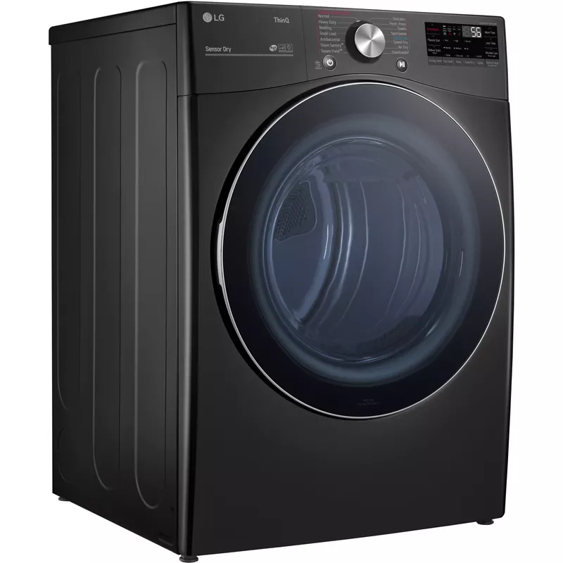 LG 7.4-Cu. Ft. Front Load Electric Dryer with TurboSteam and Built-In Intelligence, Black Steel