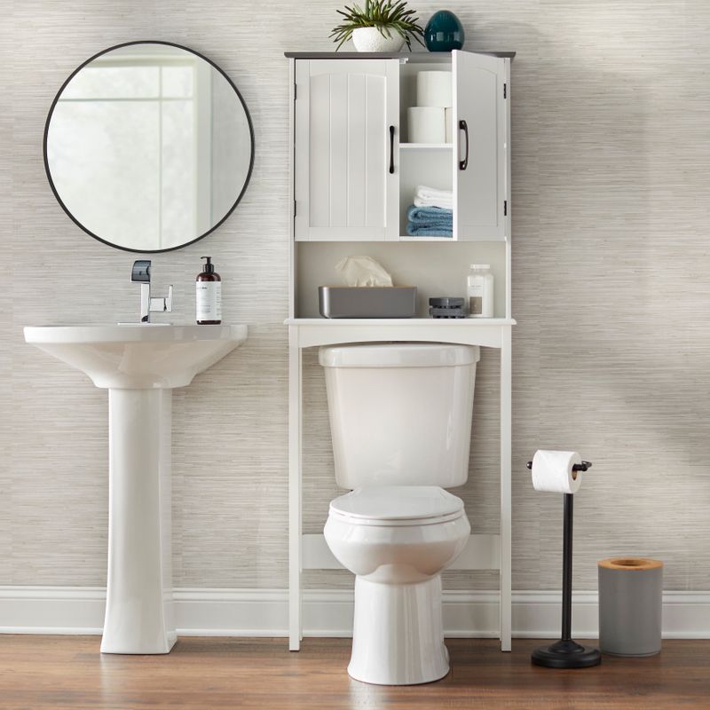 Simple Living Dalton Over the Toilet Space Saver - White/Charcoal Grey