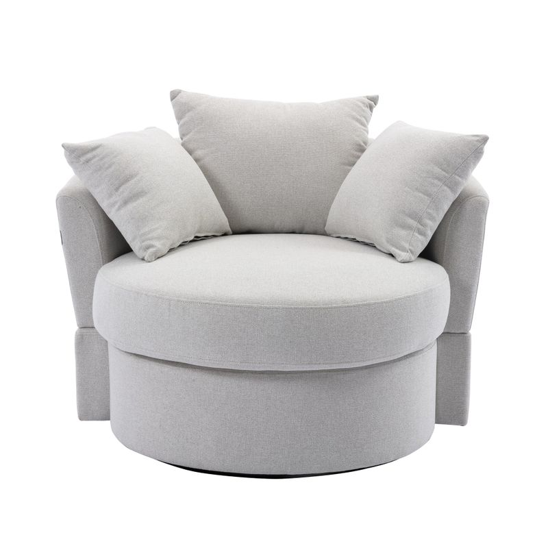 Modern Linen Swivel Accent Chair Bucket Chair - Beige