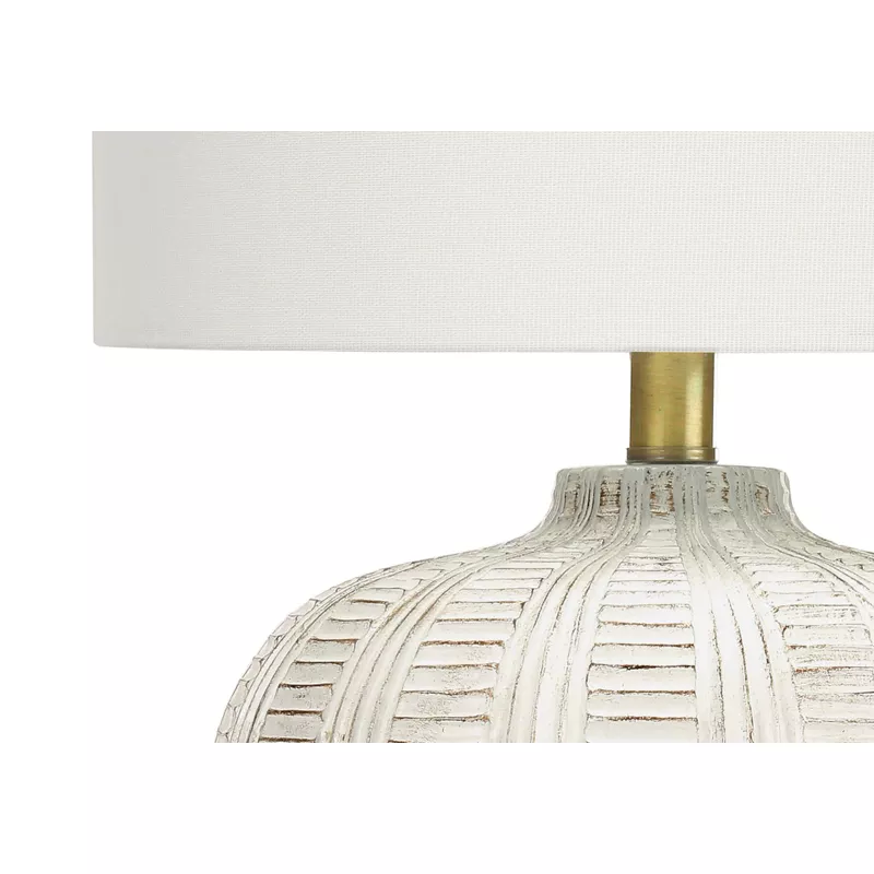 Lighting - 21"H Table Lamp Cream Resin / Ivory Shade