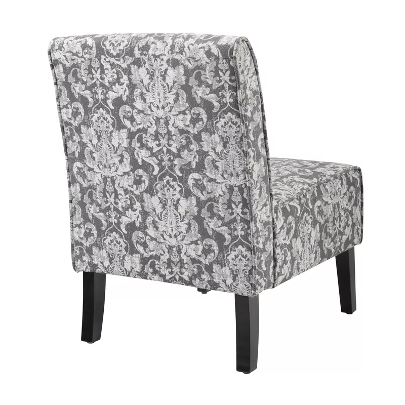 Charlene Accent Chair Gray Damask