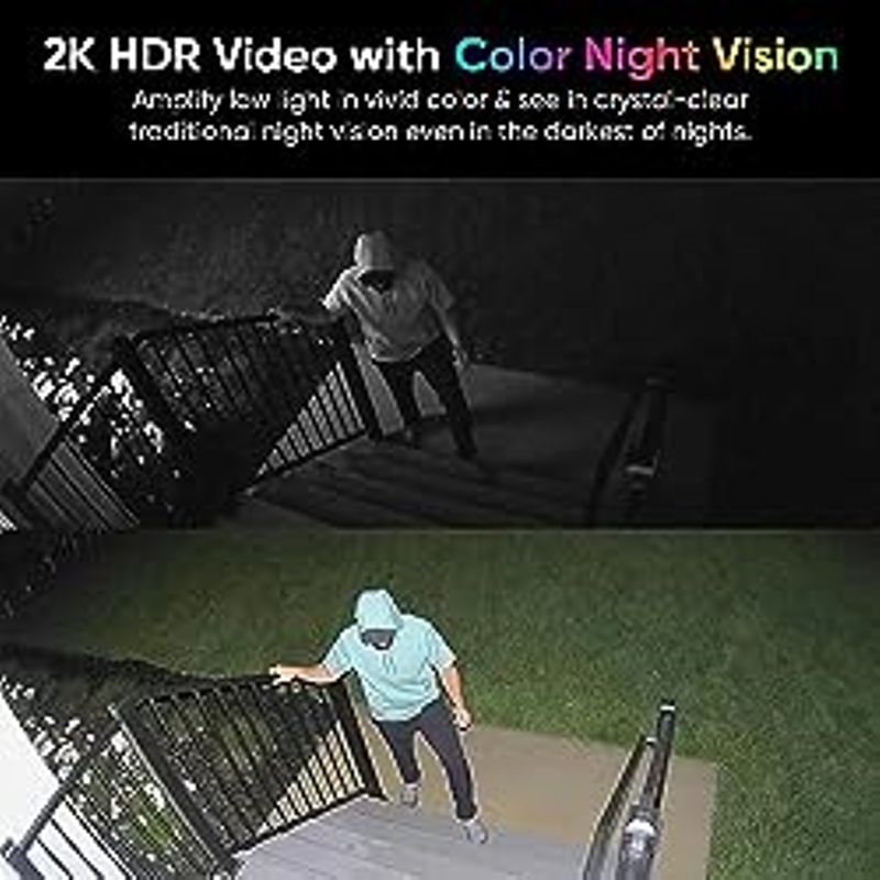 WYZE Battery Cam Pro, Wireless, No Hub, 2K HDR IP65 Outdoor/Indoor Smart Security Camera, Color Night Vision, Integrated Spotlight &...