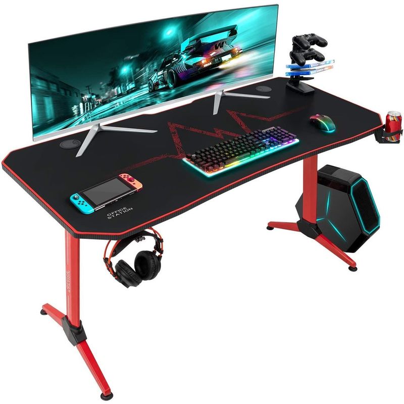 Homall Y Shaped Gaming Desk Computer Desk Table - Black/43Inch