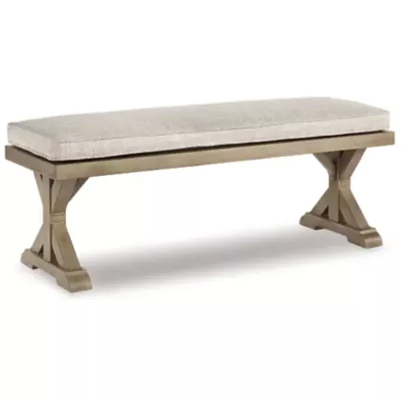 Beige Beachcroft Bench with Cushion