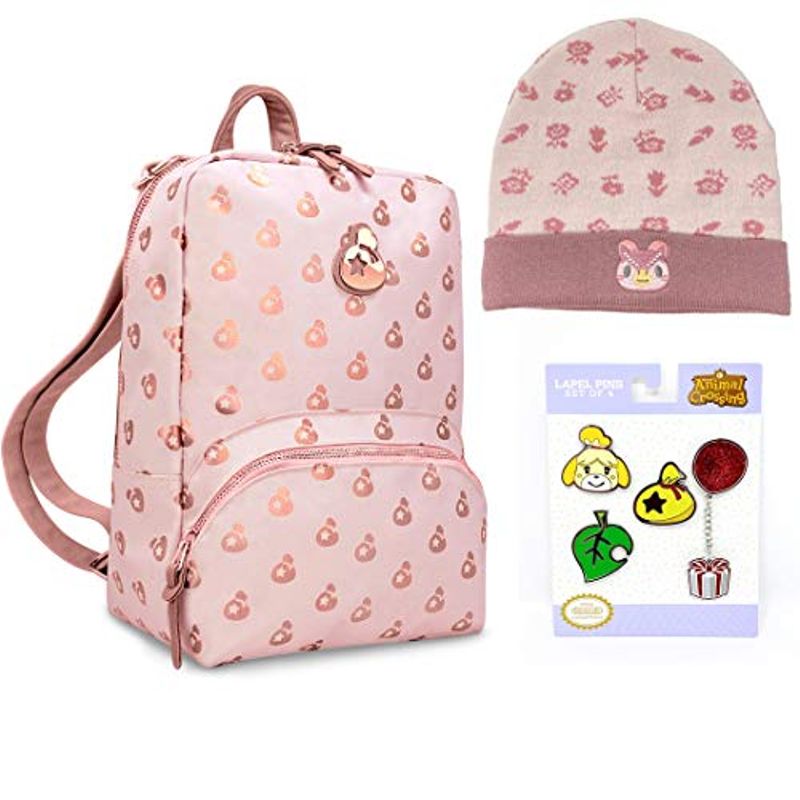 Controller Gear Official Nintendo Animal Crossing Collectors Set New Horizons: Rose Gold Island Mini Backpack Switch Case, Celeste...