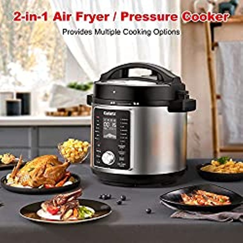 Galanz 12-in-1 Electric Pressure Cooker & Air Fryer with 12 Preset Programs Including Slow Cook, AirFry, Dehydrate, Rice, Grill, Roast,...