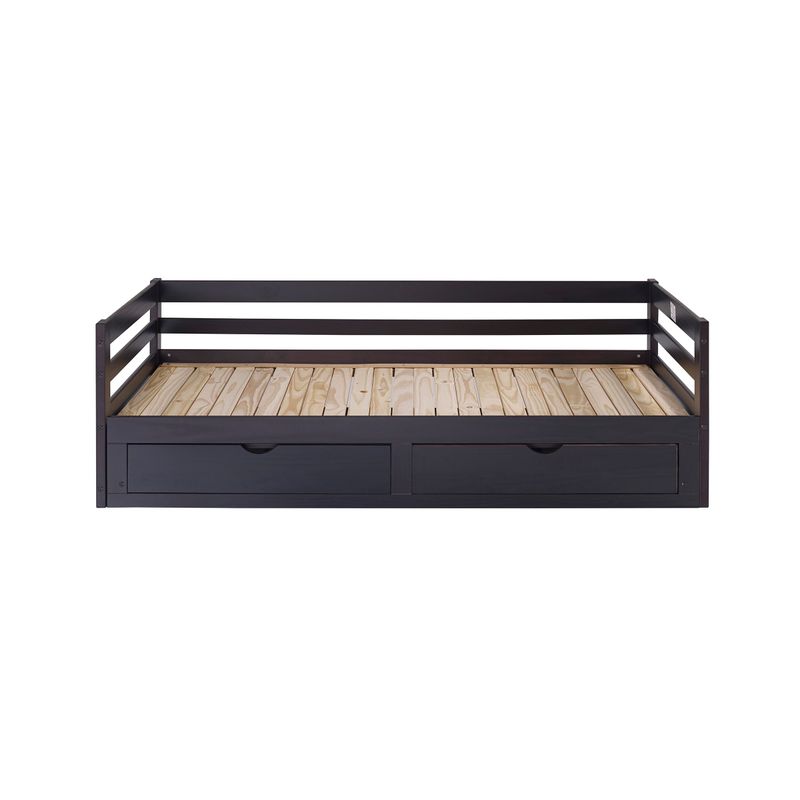 Taylor & Olive Acropolis Twin to King Day Bed with Storage Drawers - Espresso