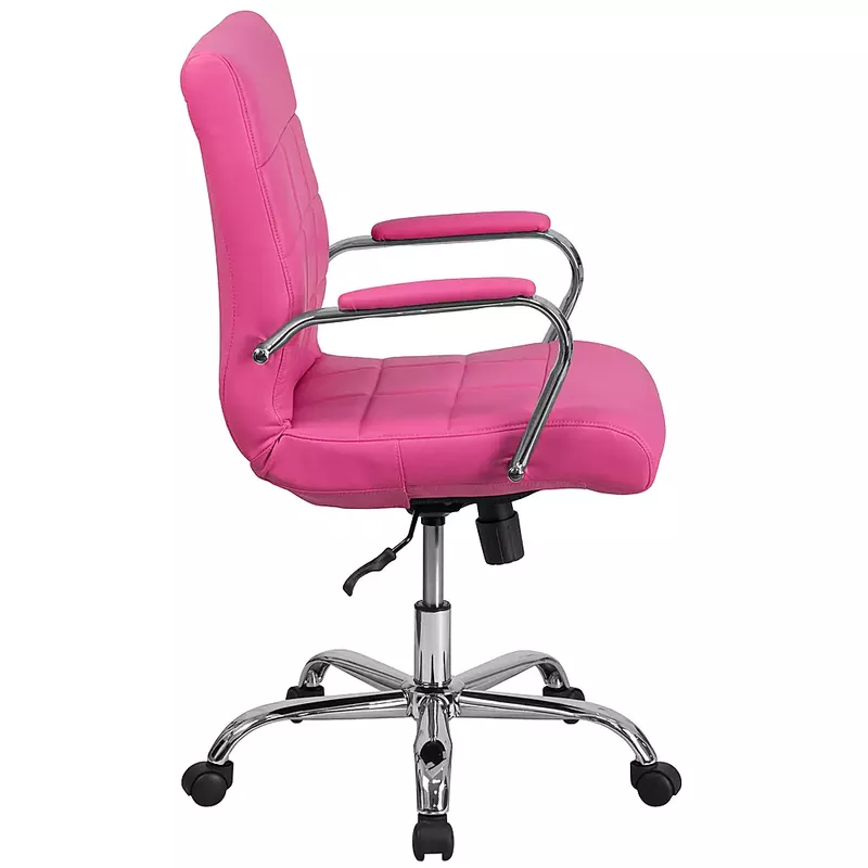 Alamont Home - Vivian Contemporary Vinyl Executive Swivel Office Chair - Pink