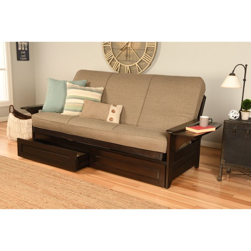 Rent to own Porch & Den DeSoto Espresso Fullsize Futon Set with