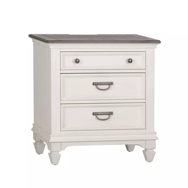 Copper Grove Allyson Park White Night Stand with Charging Station - White