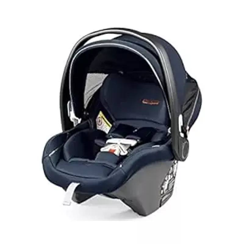 Peg Perego Primo Viaggio 4-35 Nido - Rear Facing Infant Car Seat - Includes Base with Load Leg & Anti-Rebound Bar - for Babies 4 to 35 lbs - Made in Italy - Blue Shine (Blue & Copper), 1 Count