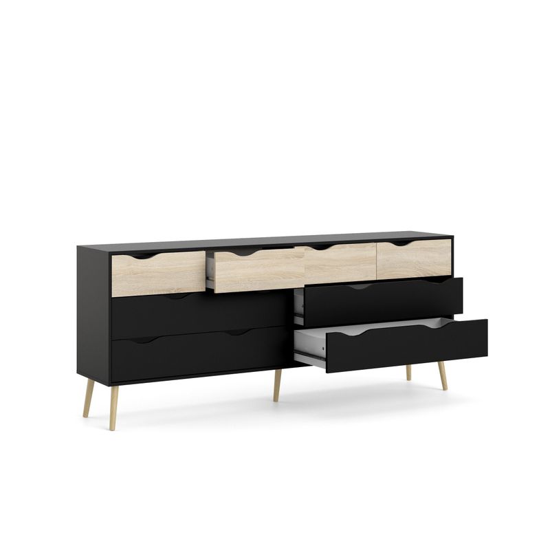 Carson Carrington Kristiansund Two-tone 8-drawer Dresser - 8-drawer - Black Matte/Oak Structure