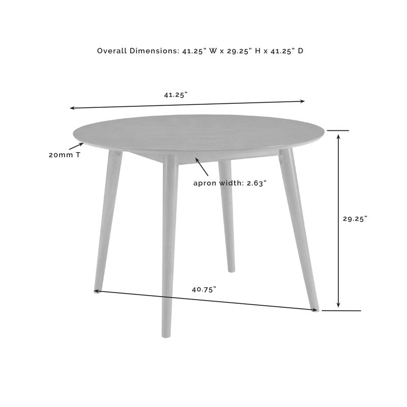 Landon Round Dining Table - 29.25"H x 41.25"W x 41.25"D - Acorn