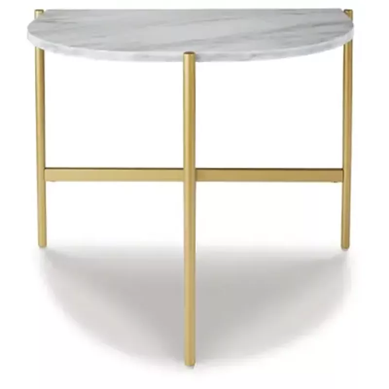 White/Gold Wynora Chair Side End Table