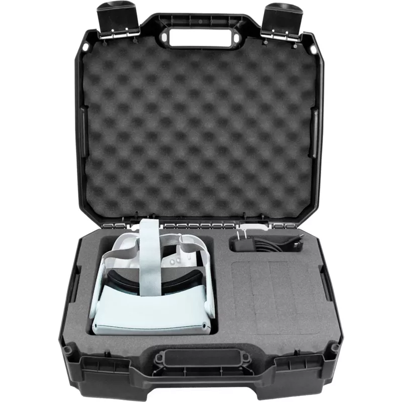 CASEMATIX - Hard Shell Custom Travel Case for Meta Quest 3 and 2 VR Headsets - Black