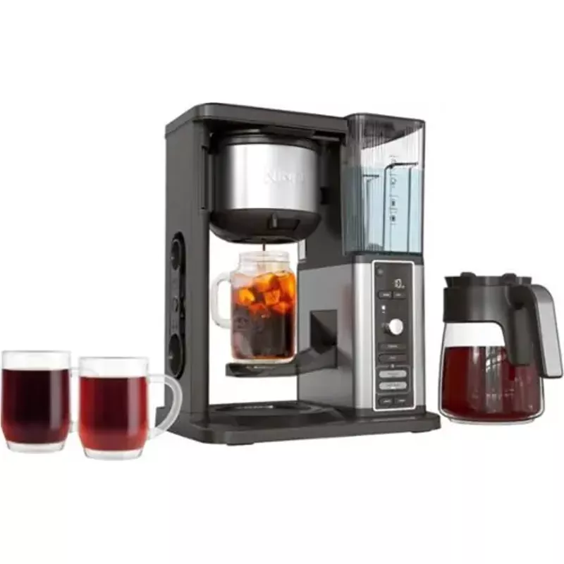 Ninja - Hot & Iced XL Coffee Maker with Rapid Cold Brew 12-cup Black Drip Coffee Maker & Single Serve Brewing - Black