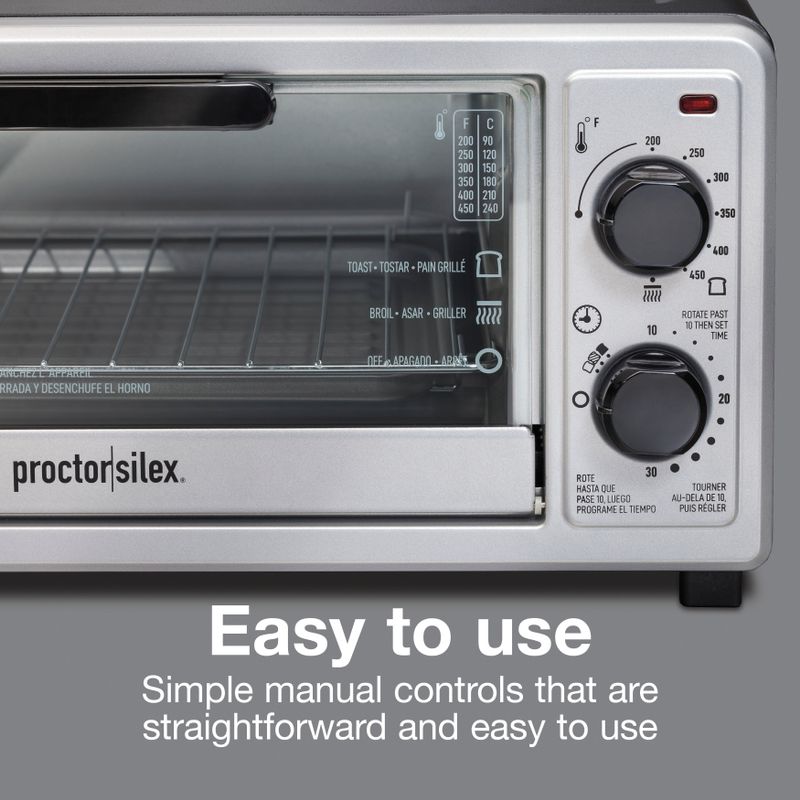 Proctor Silex 4 Slice Toaster Oven - Silver