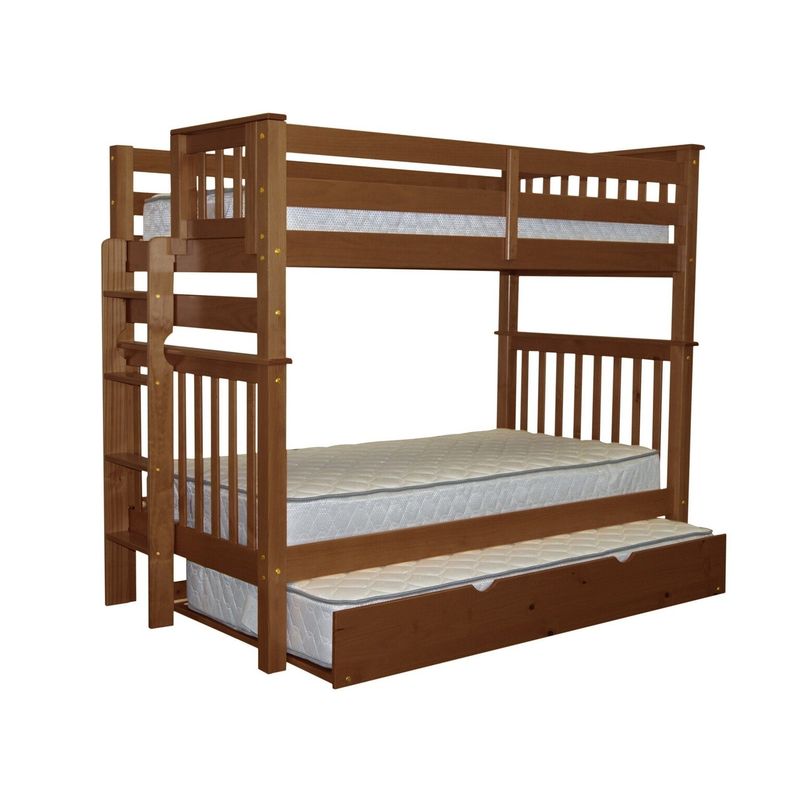Taylor & Olive Trillium Tall Twin over Twin Bunk Bed with Twin Trundle - Dark Cherry